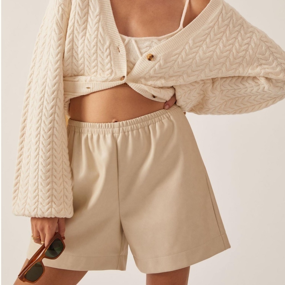 ANTHROPOLOGIE Avec Les Filles Elastic High Waist Boyfriend Shorts Size XL NEW